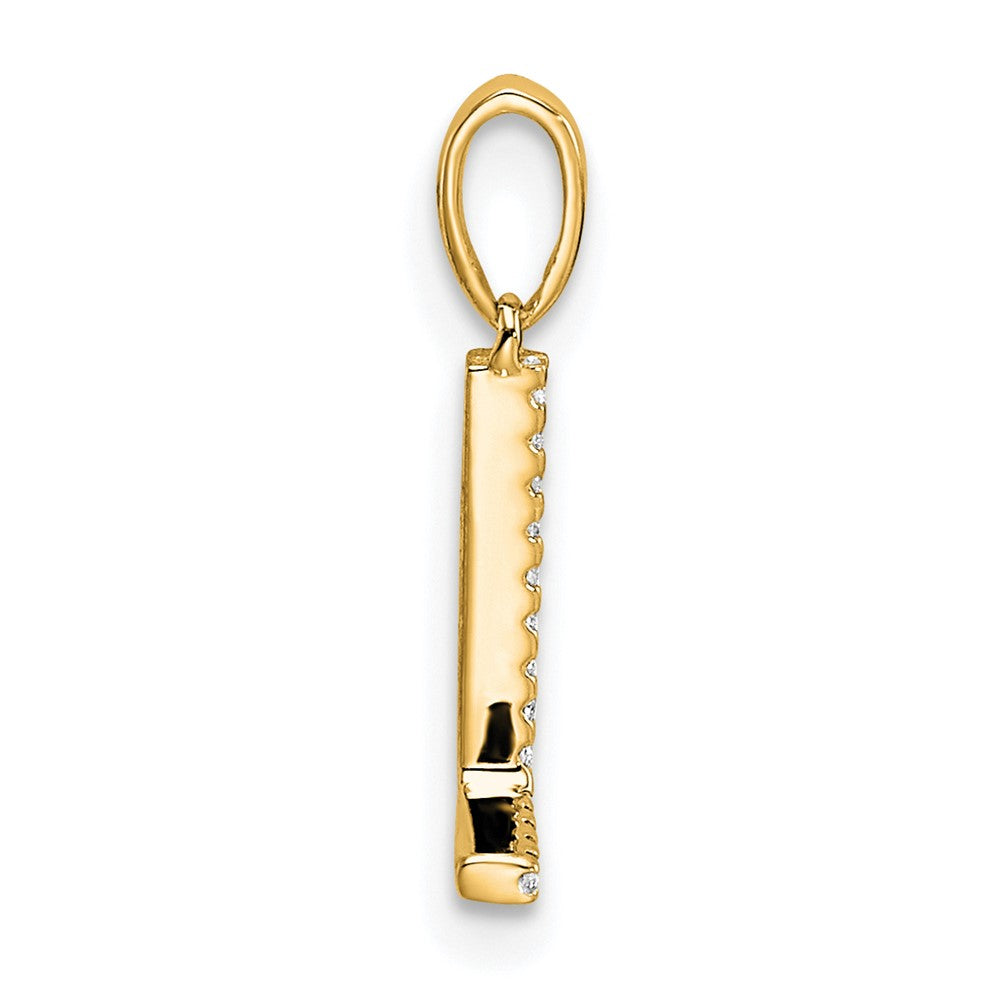 14K Diamond Letter L Initial Pendant