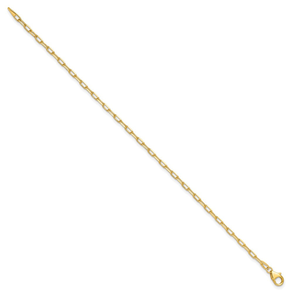 14k 2.2mm Solid Beveled D/C Paperclip Chain