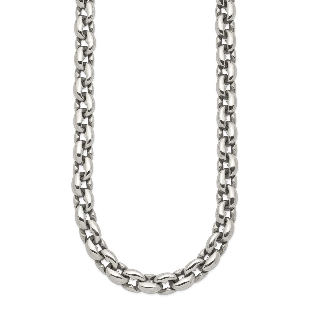 Stainless Steel Polished Oval Link 24in Necklace