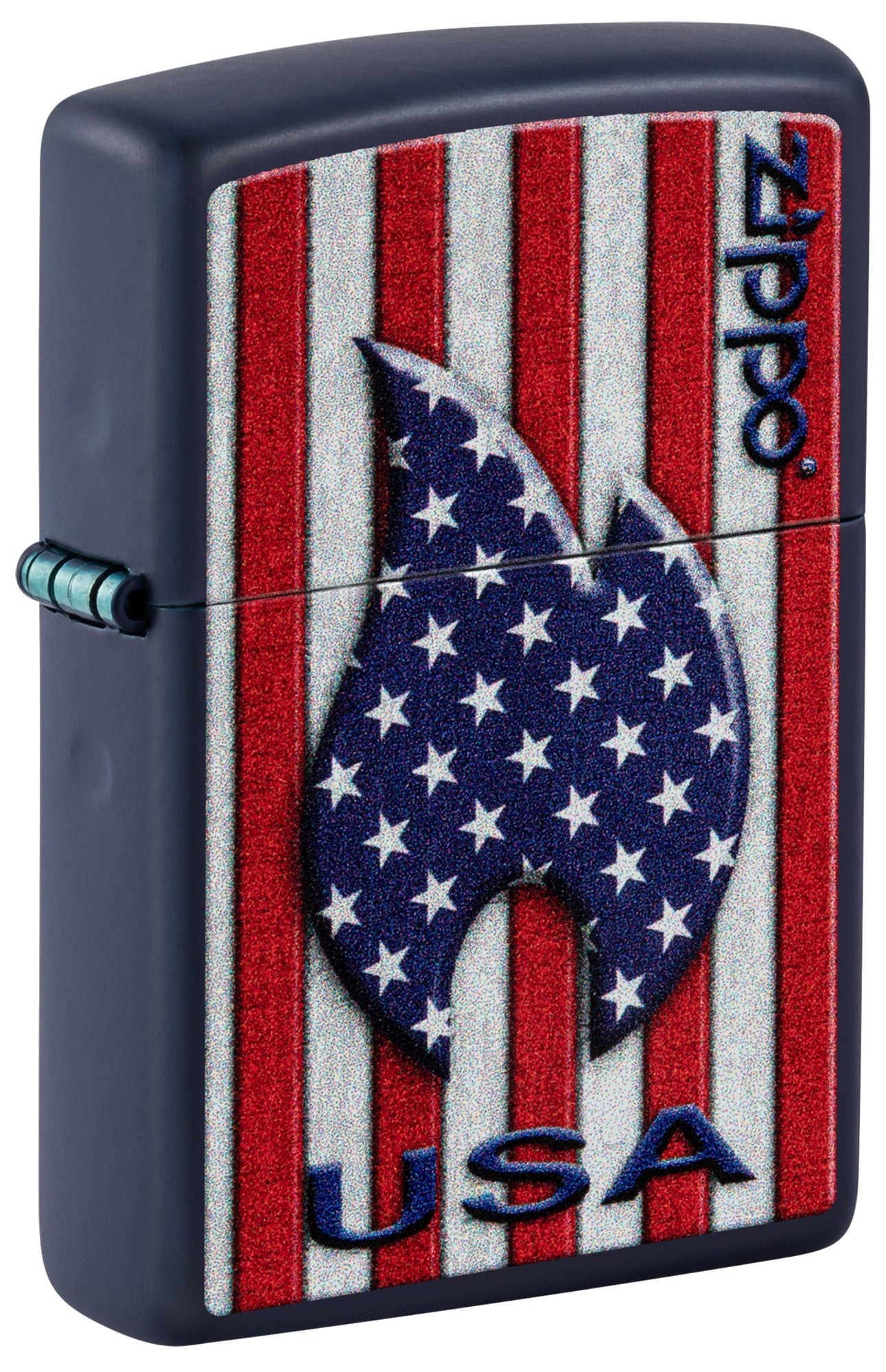 Zippo Patriotic Flame Design Navy Matte Pocket Lighter