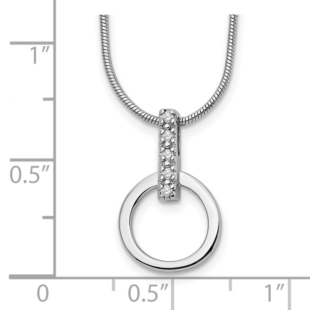 White Ice Sterling Silver Rhodium-plated 18 Inch Open Circle Diamond Necklace with 2 Inch Extender 18 Inches