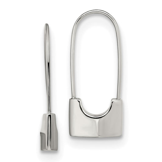 Stainless Steel Polished Lock Earrings