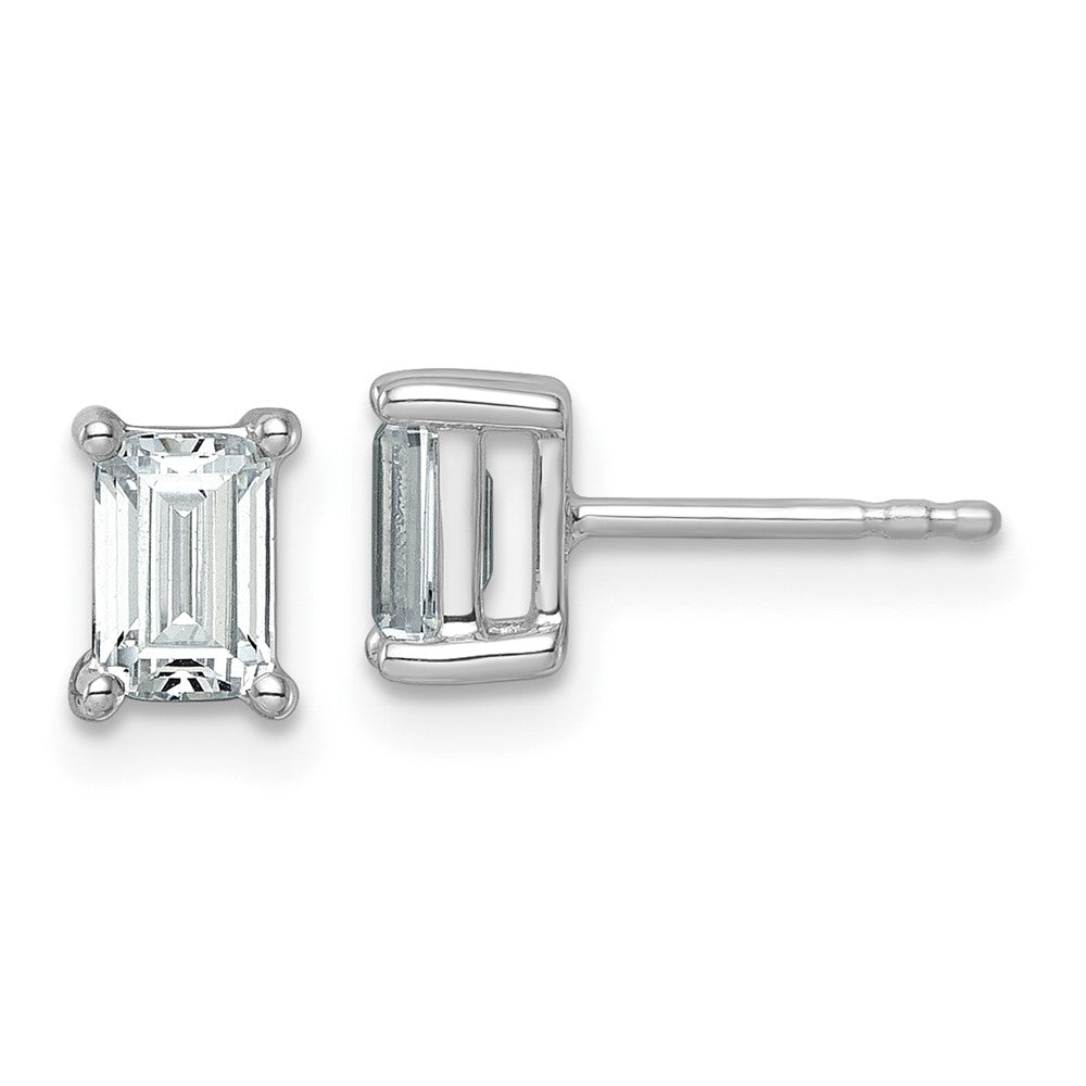 14kw Emerald 6.5x4.5mm Post Earring Mountings