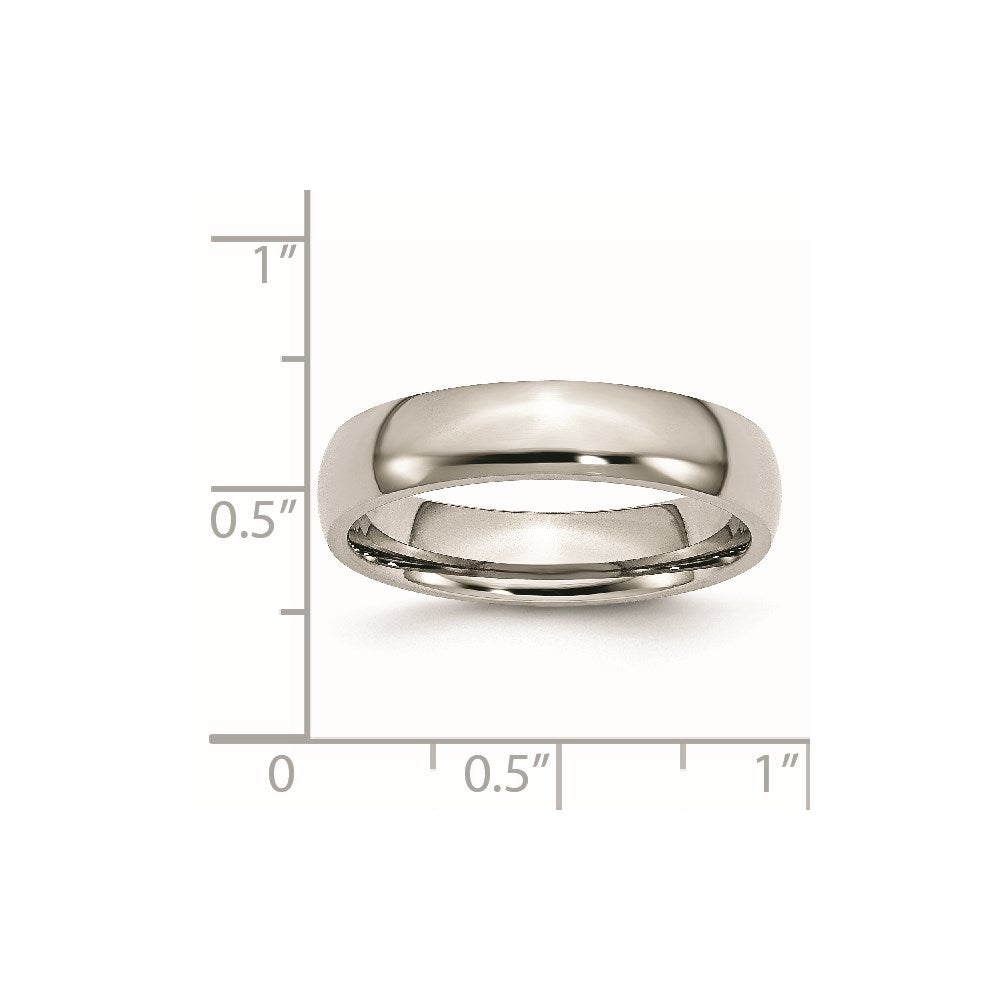 Stainless Steel Polished 5mm Half Round Band Size - 10