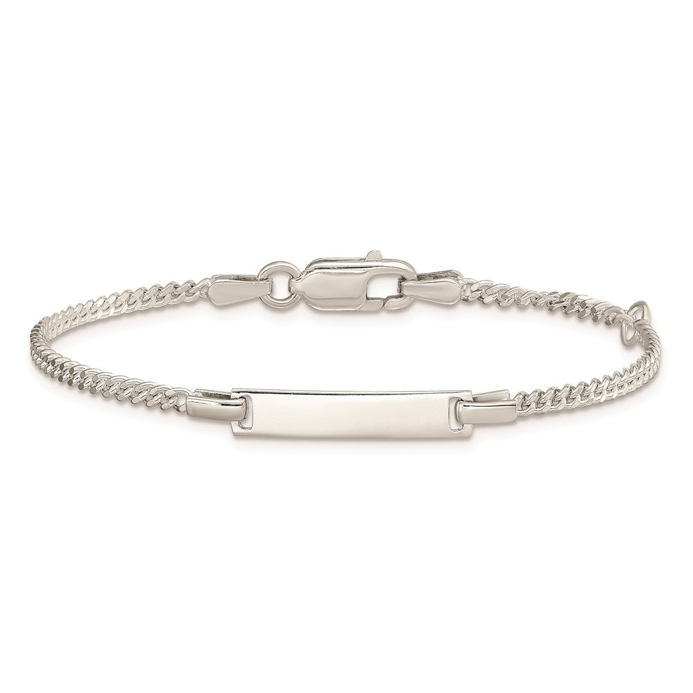 Sterling Silver Polished Childrens ID Curb Link 5in Plus 1in Ext. Bracelet 5 inches