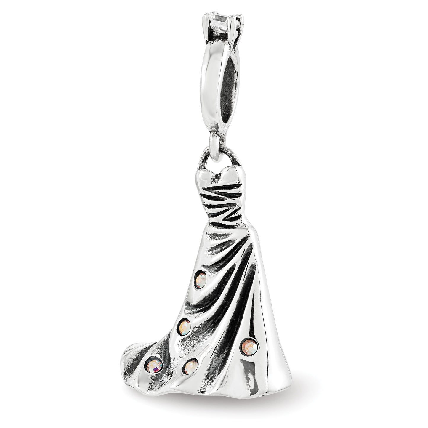 Sterling Silver Reflections Crystals Wedding Dress Bead
