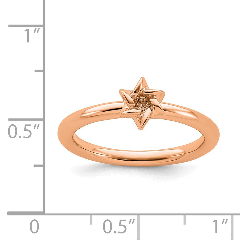 Sterling Silver Stackable Expressions Pink-plated Star of David Ring