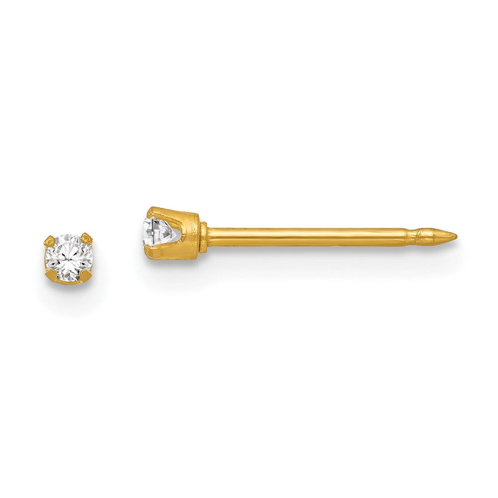 Inverness 18k 2mm CZ Post Earrings