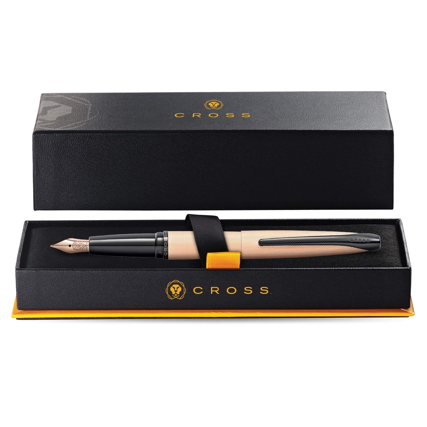Cross ATX Brushed Metallic Refillable Fountain Pen, Medium Nib, Includes Premium Gift Box - Brushed Rose Gold