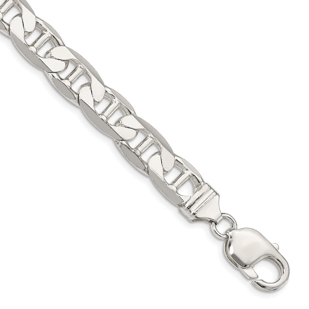 Sterling Silver 9.5mm Flat Anchor Chain 8 inches
