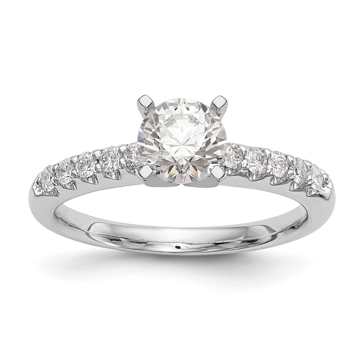 14k White Gold 1/4 carat Lab Grown Diamond VS/SI+ G+ Semi Mount Peg Set Engagement Ring