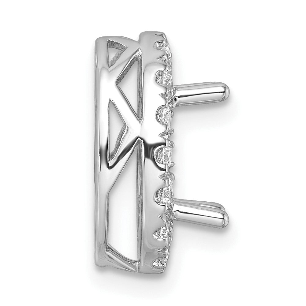 14k White Gold 1/2 carat Lab Grown Diamond VS/SI+ G+ Semi Mount Halo Chain Slide Pendant
