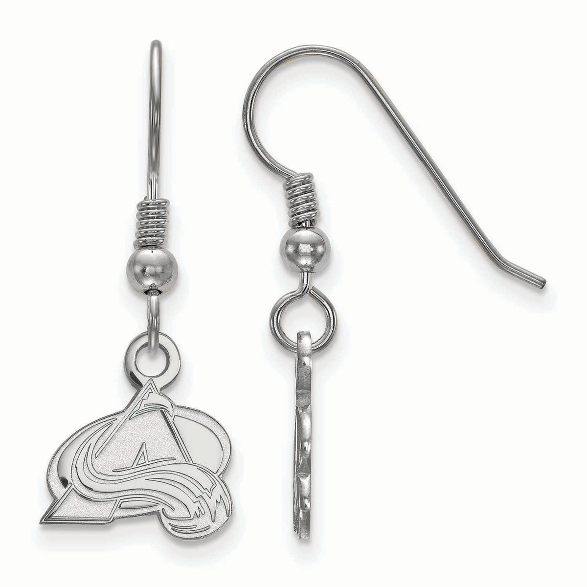Sterling Silver Rhodium Plated NHL Colorado Avalanche XS Dangle Earrings