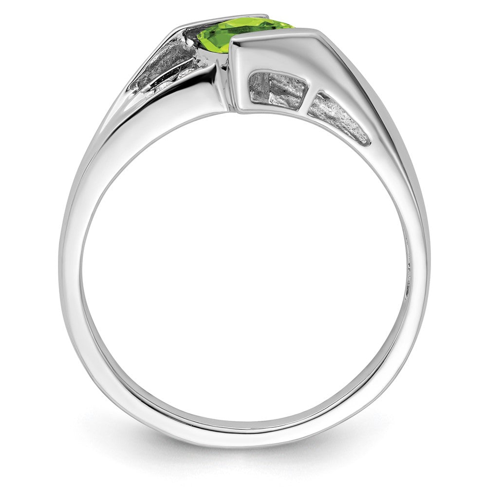 Sterling Silver Peridot & Diamond Ring