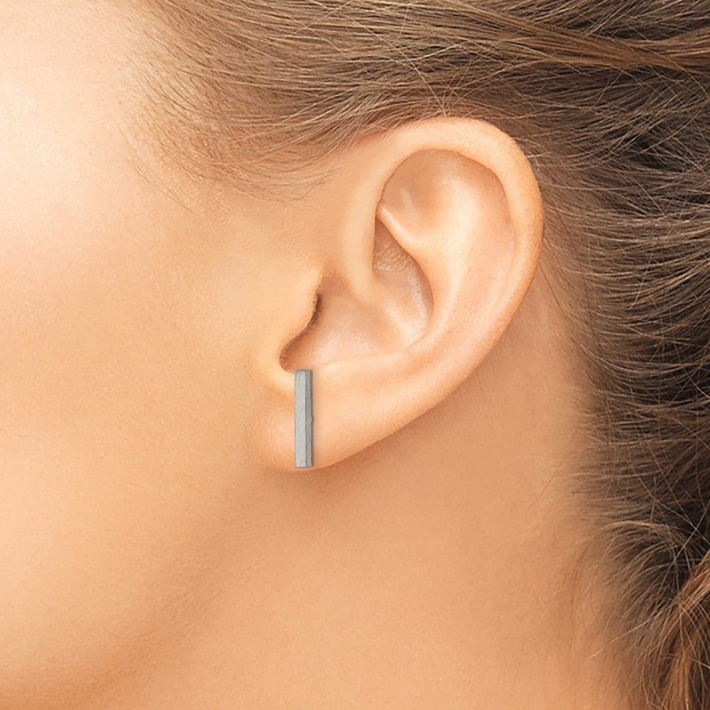 Titanium Brushed Bar Post Earrings