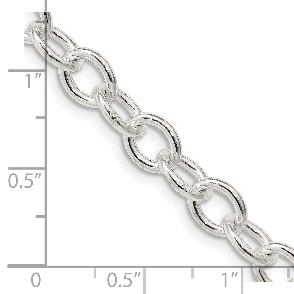 Sterling Silver 6.8mm Oval Cable Chain 20 Inches