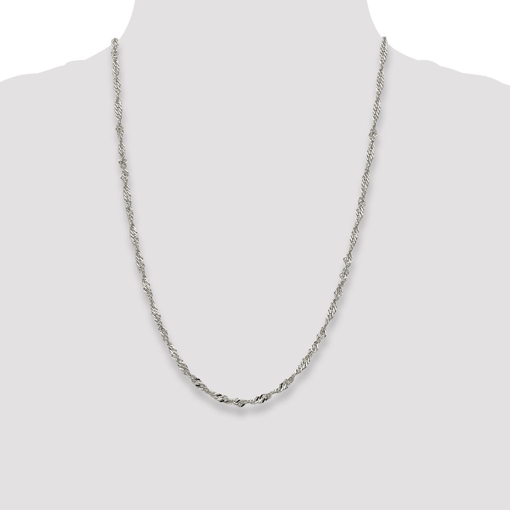Sterling Silver 3.5mm Singapore Chain 24 Inches