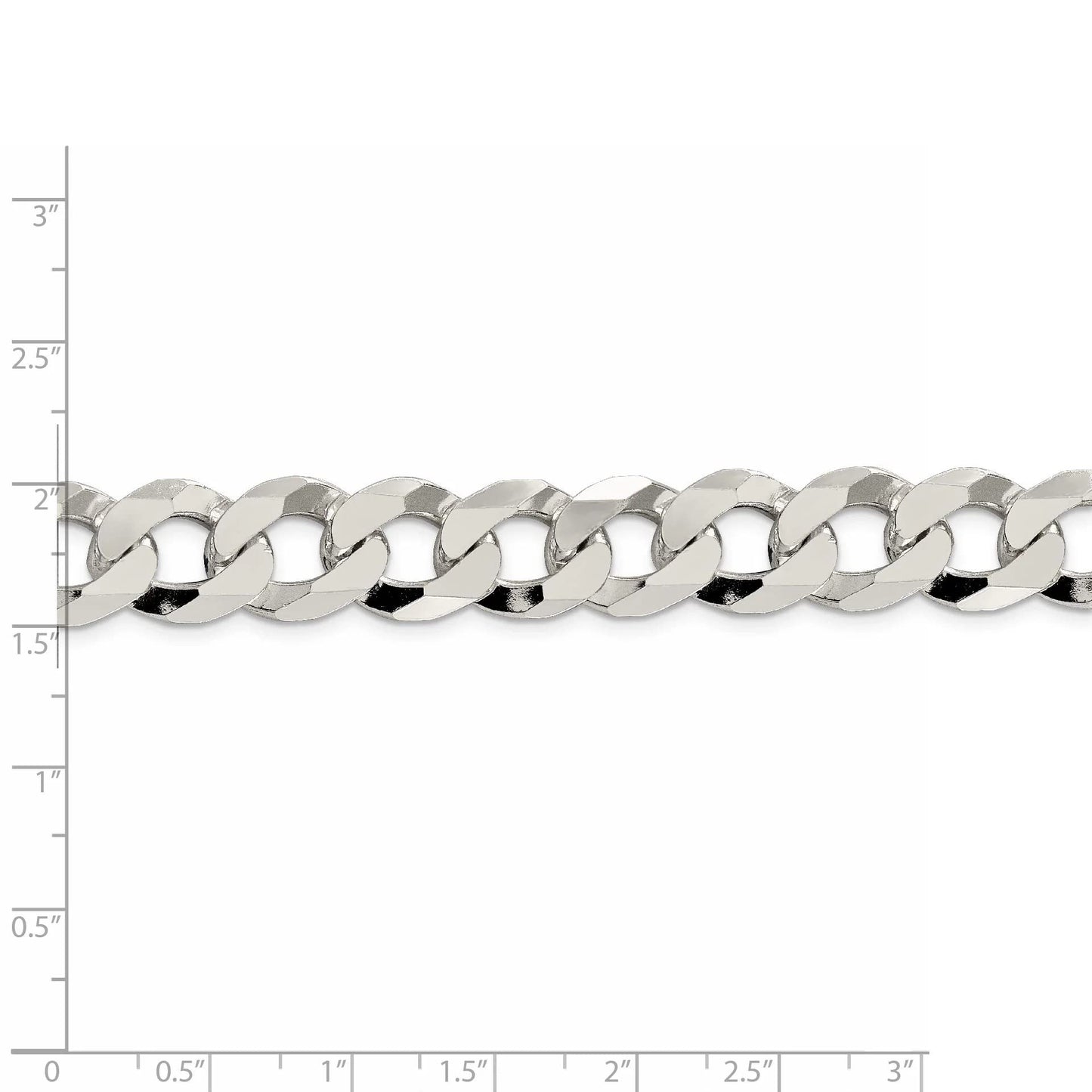 925 Sterling Silver Solid Polished 13mm Beveled Curb Chain Bracelet 8 Inch Lobster Claw Jewelry Gifts for Women