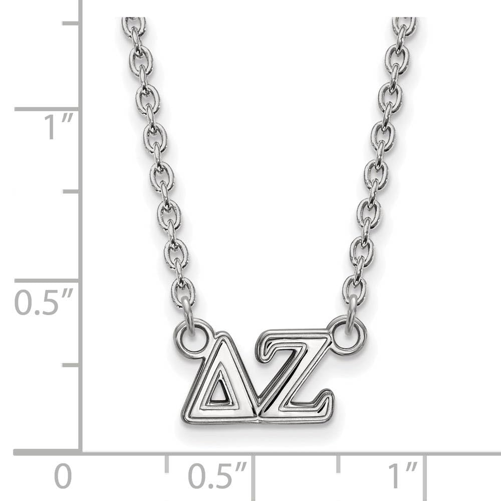 LogoArt Sterling Silver Delta Zeta Medium Pendant Necklace With 18 Inch