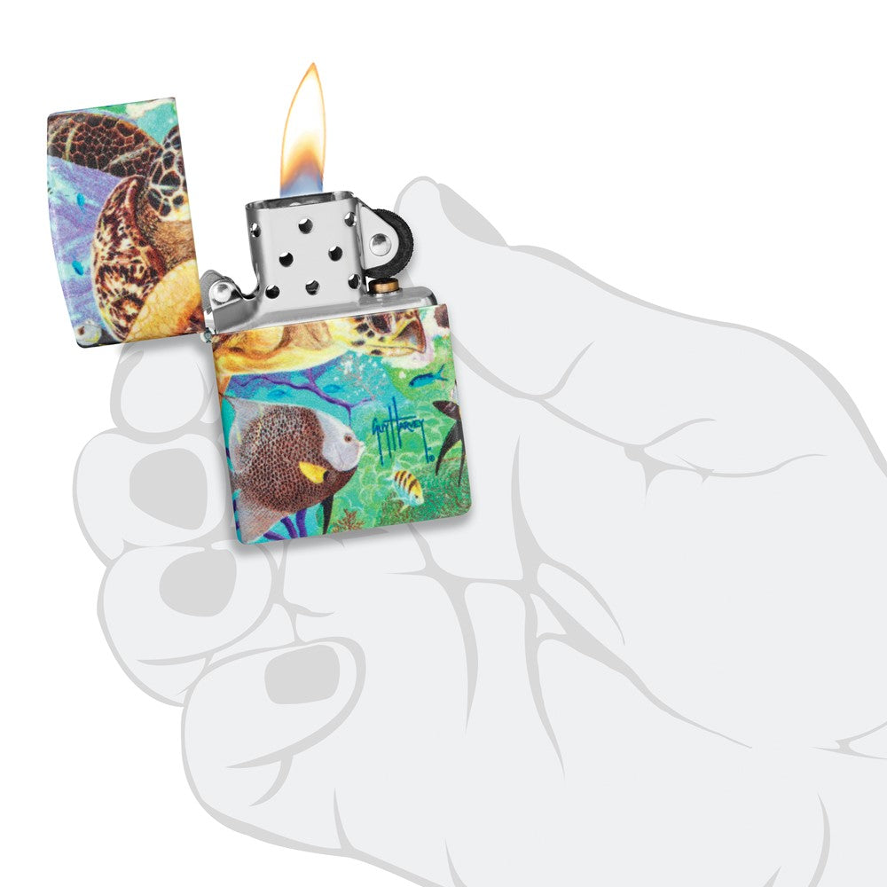 Zippo Glow In The Dark Guy Harveys Full House Ocean Wildlife 540 Color Lighter