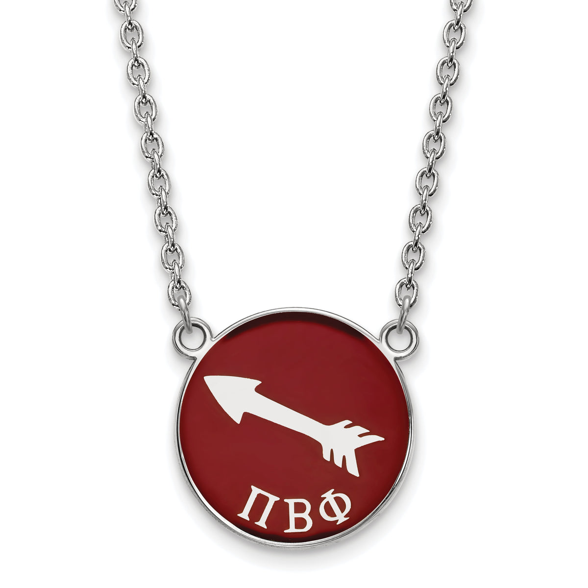 Sterling Silver 18in Official Licensed Greek Sororities Pi Beta Phi (???) Small Enamel Pendant w/Necklace