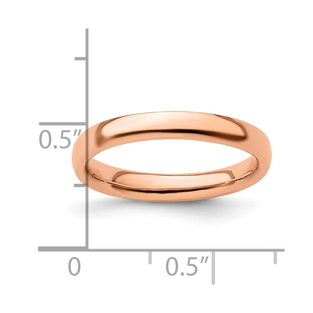 Sterling Silver Stackable Expressions Pink-plated Polished Ring Size -7