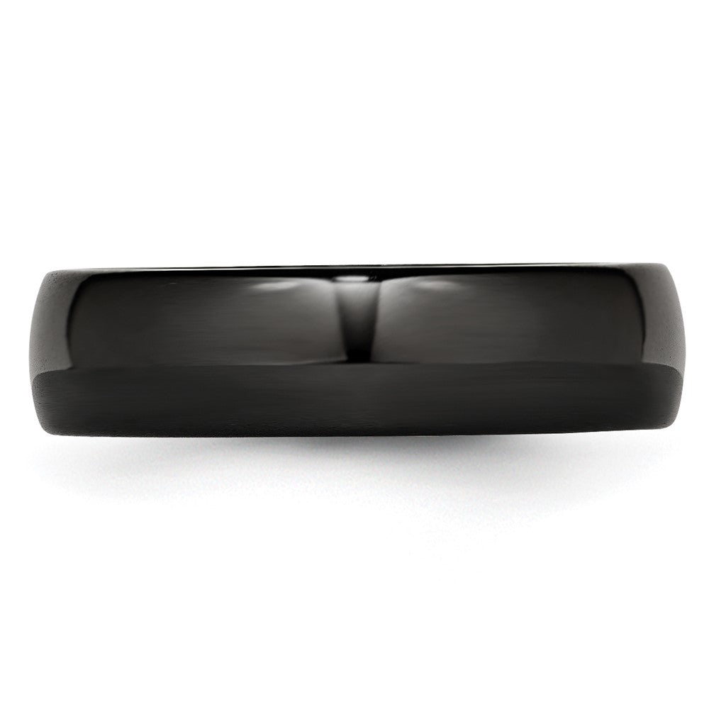 Black Ceramic 6mm Polished Band Size - 7.5