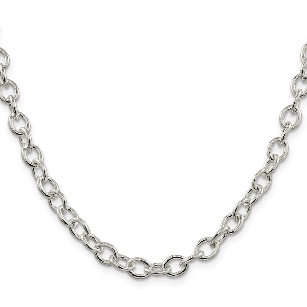 Sterling Silver 6.8mm Oval Cable Chain 24 Inches