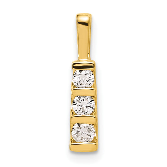 10ky Diamond 3 Stone Pendant