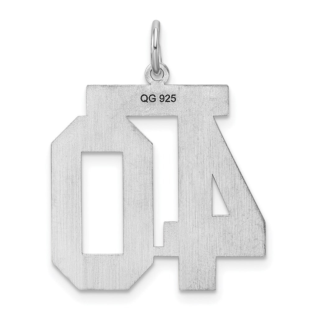 Sterling Silver/Rhodium-plated Satin Number 40 Charm