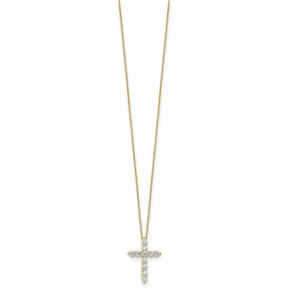 10k 3/4 carat Lab Grown Diamond VS/SI+ G+ Complete 18 inch Cross Pendant Necklace