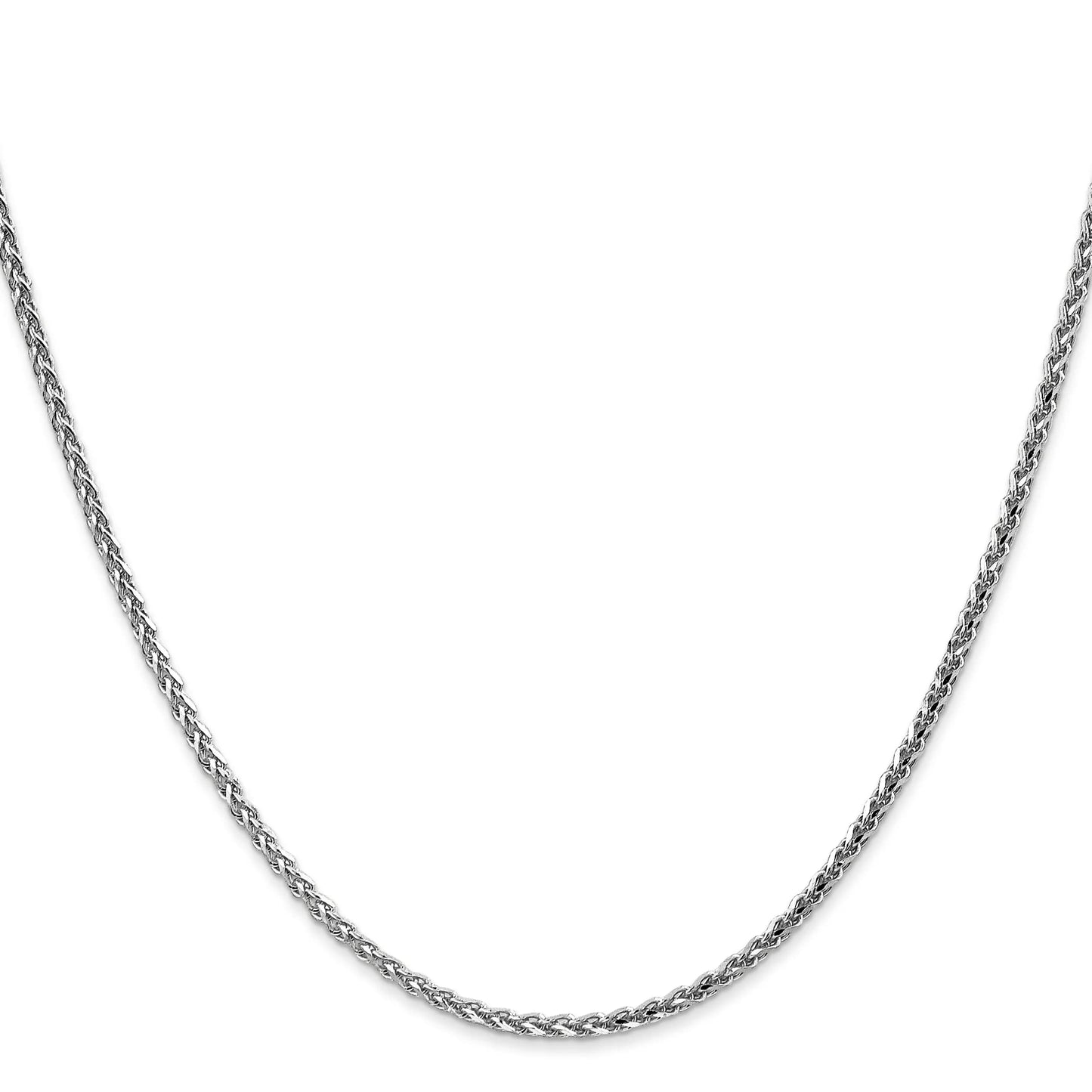 14K White Gold 1.8mm Solid D/C Spiga Chain