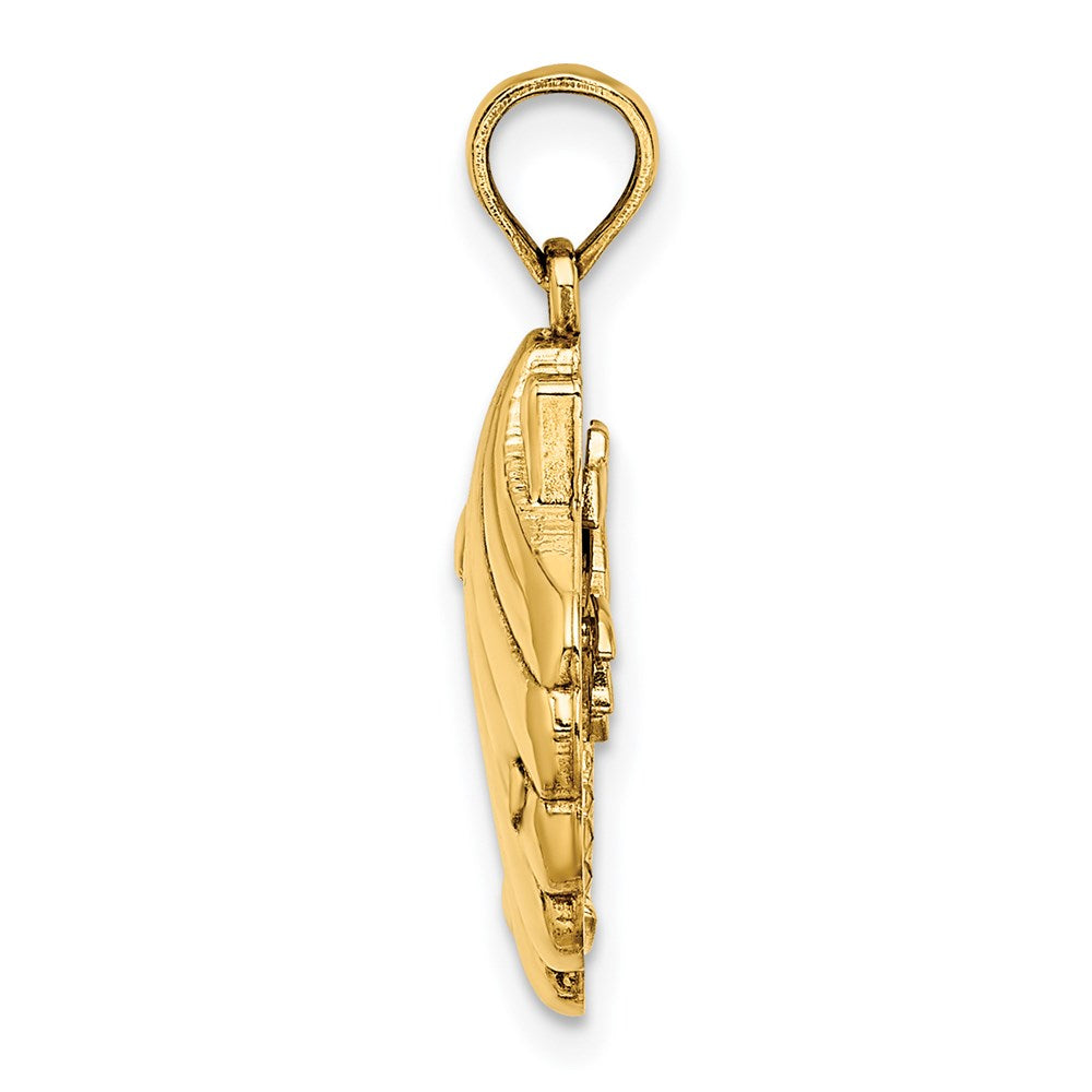 14K Reversible Palm Trees in Shell Charm