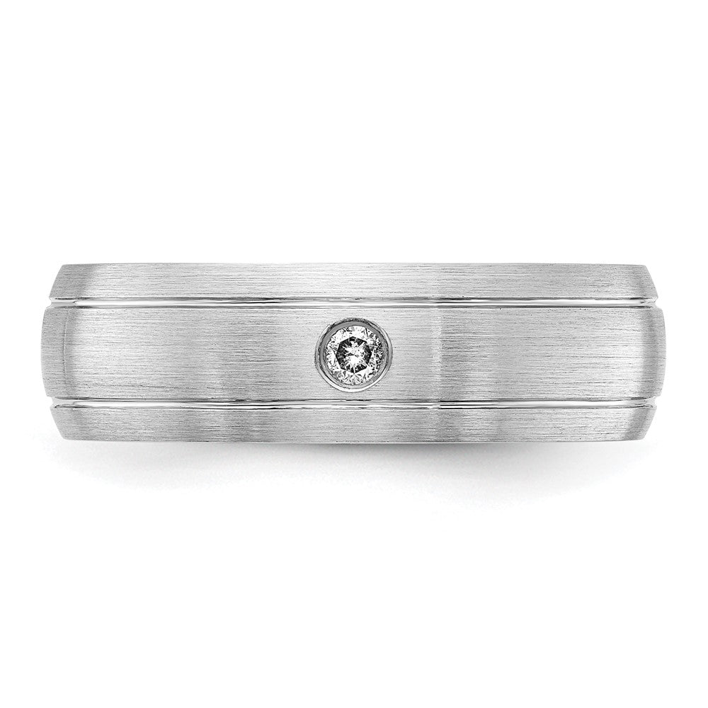 Cobalt Polished, Brushed & Grooved Diamond 8mm Men's Band