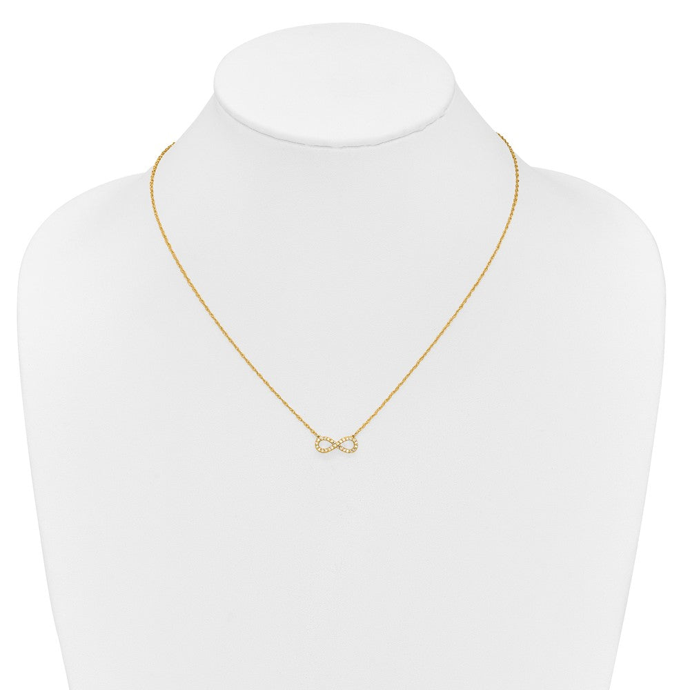 10k Polished Diamond Infinity Symbol 18 inch Necklace
