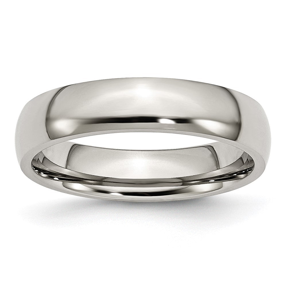 Stainless Steel Polished 5mm Half Round Band Size - 11
