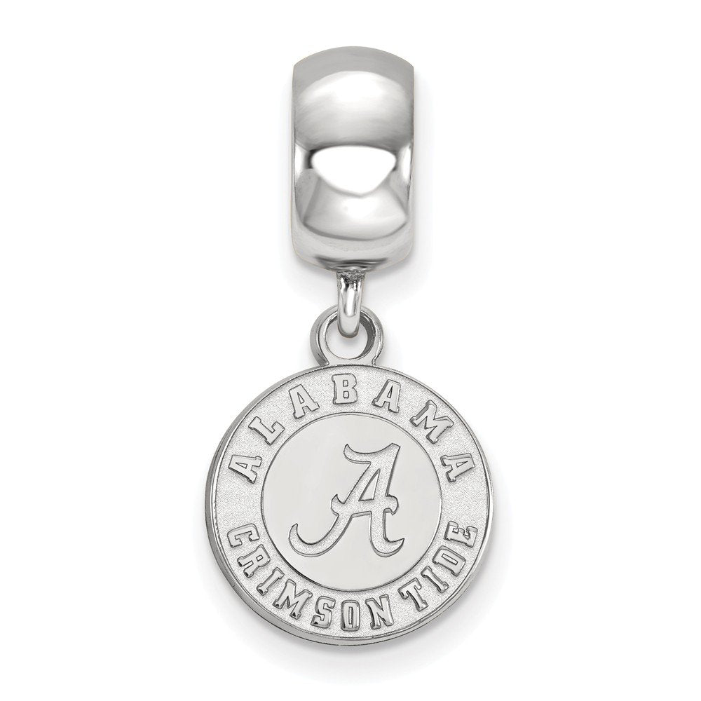 Sterling Silver Rhodium-plated LogoArt University of Alabama Crimson Tide Small Dangle Bead Charm