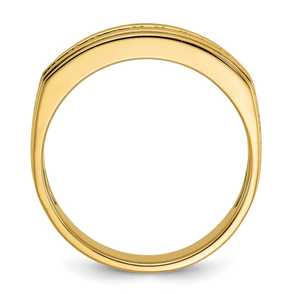 IBGoodman 14k Men's Polished and Satin Square 10-Stone Ring Mounting
