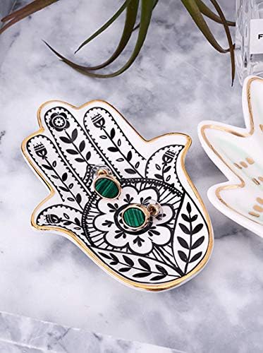 Hamsa Ceramic Trinket Plate and Decorative Jewelry Dish