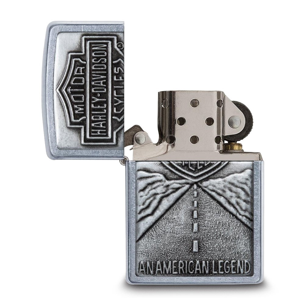 Zippo Harley-Davidson An American Legend Street Chrome Open Road Lighter