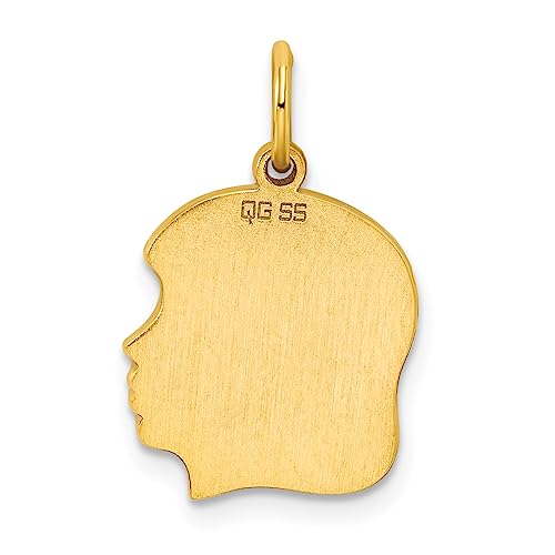 Sterling Silver GP Engraveable Girl Polished Disc Charm