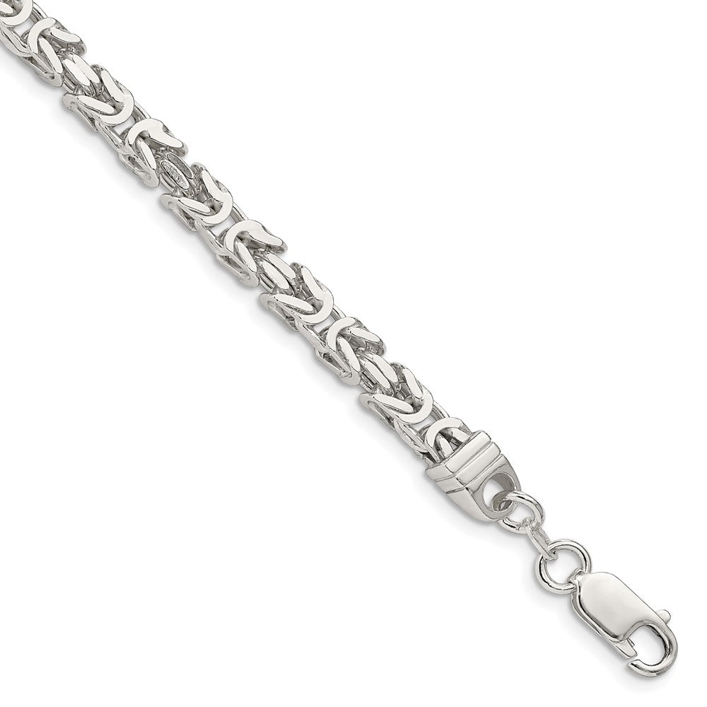 Sterling Silver 4.25mm Byzantine Chain 8 inches