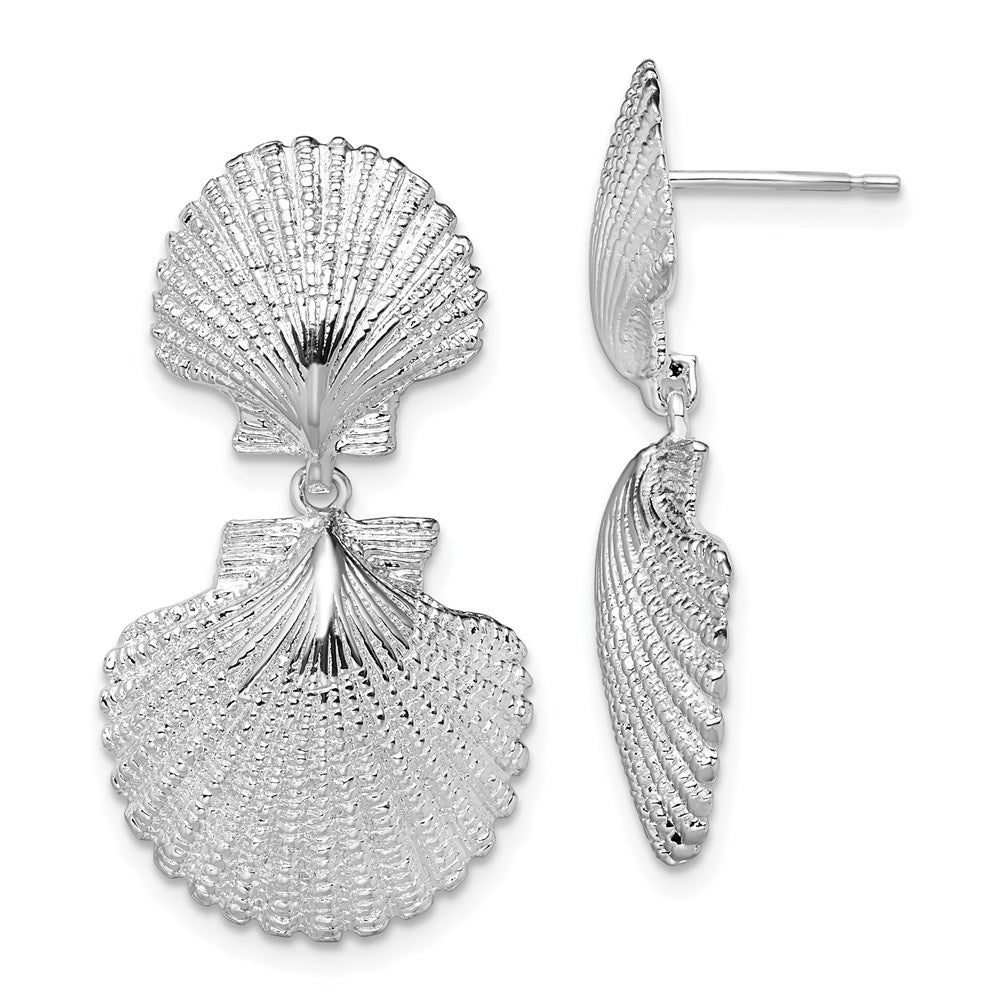 Sterling Silver Fancy J-Hoop Earrings