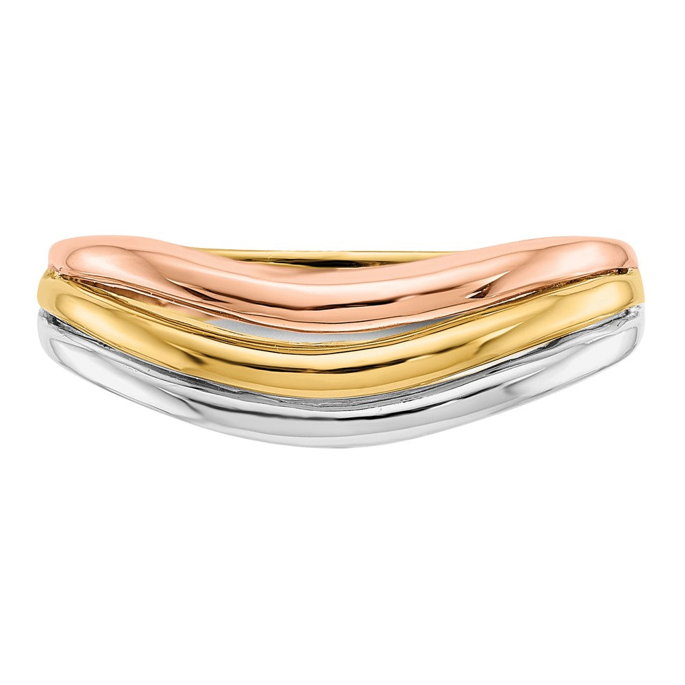 14K Tri-Color Open Fancy Ring Size 7