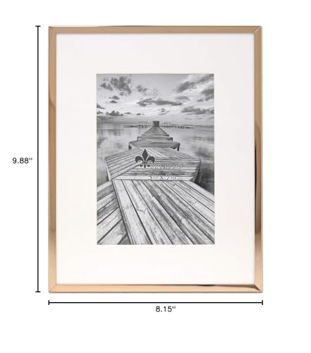 Lawrence Frames 8.15" x 9.88" Metal Picture Frame, Gold