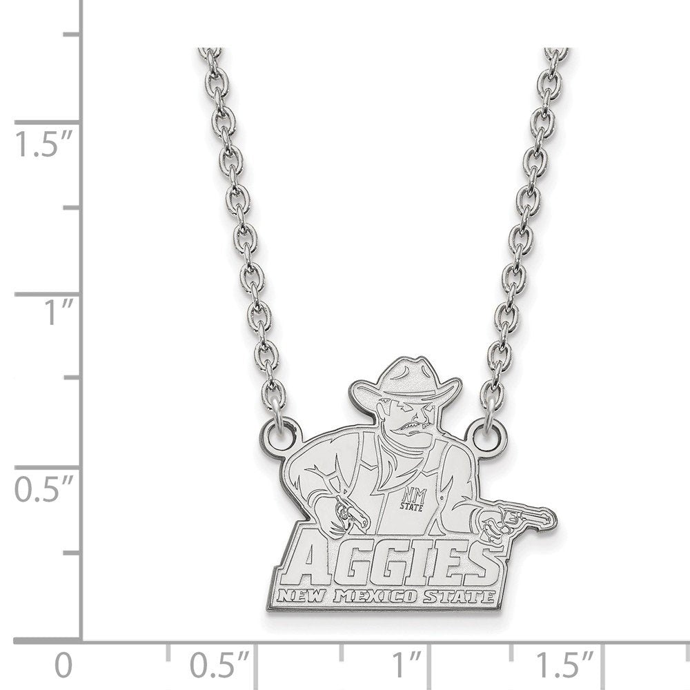 Sterling Silver New Mexico State Large Aggies Pendant Necklace