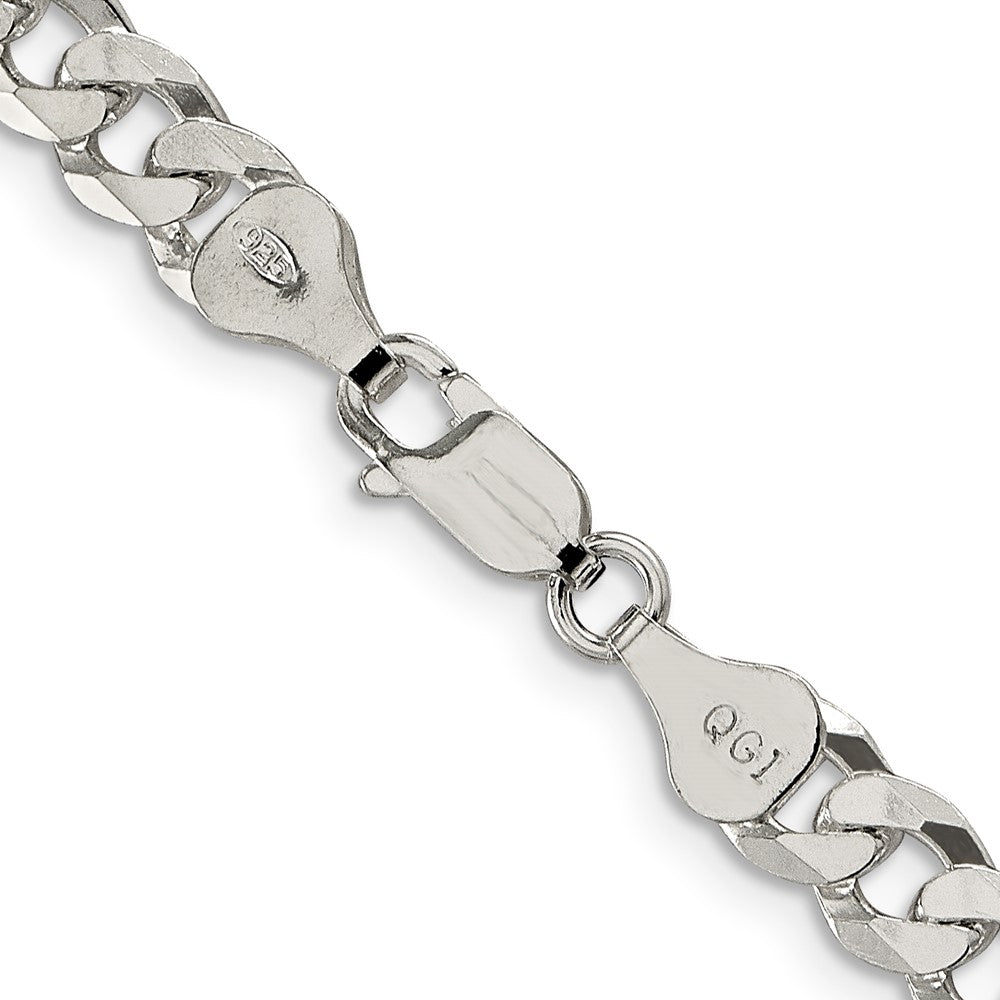 Sterling Silver 6mm Beveled Curb Chain 18 Inches