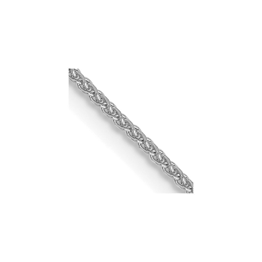 14K White Gold 20 inch 1.05mm Diamond-cut Spiga with Spring Ring Clasp Chain