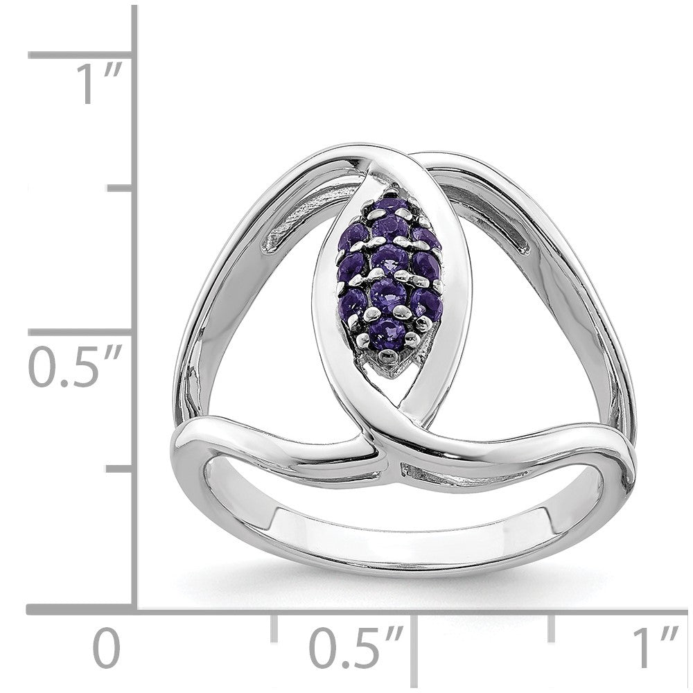Sterling Silver Rhod-plat Iolite Ring