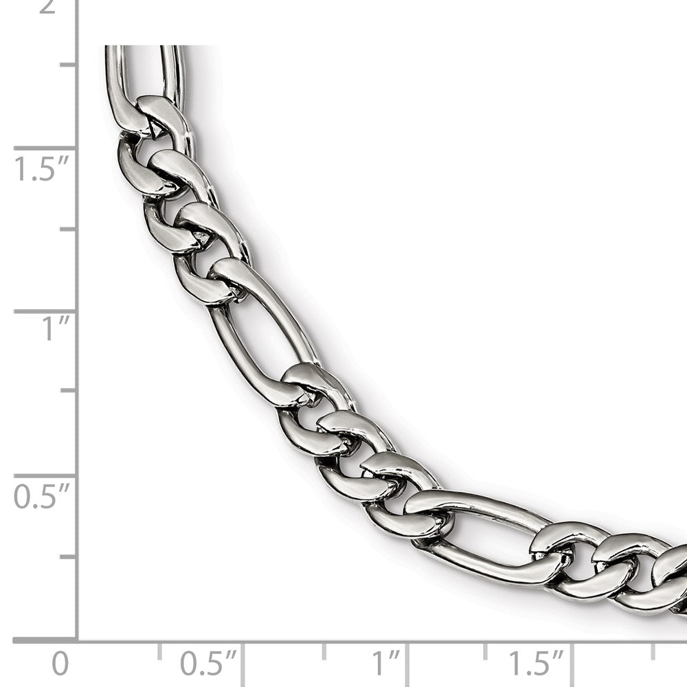 Stainless Steel Polished 9in Figaro Bracelet 9 inches